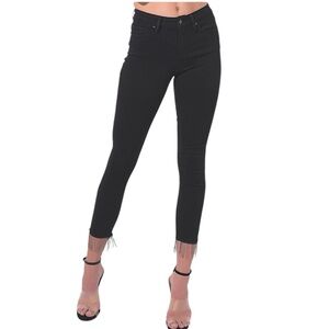 Holt Renfrew Vintage 90s Stretch Beads Hem High Waist Jeans Crop Festival Pant 8